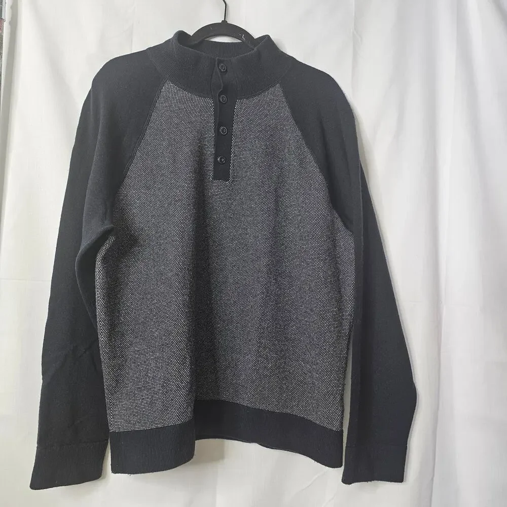 Vince Men's Birdseye Wool & Cashmere Henley Sweater size Large - Picture 4 of 9